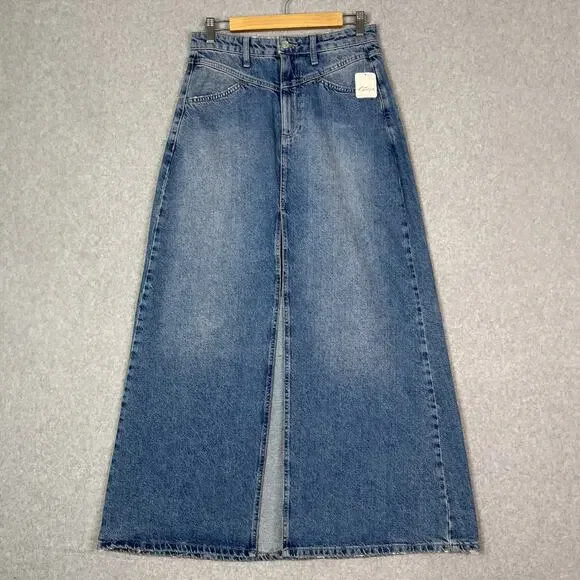 Free People We The Free Size 4 Come As You Are Denim Maxi Skirt in Sapphire Blue - Picture 2 of 10